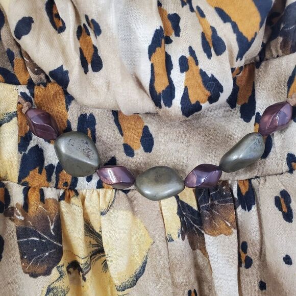 Cocomo Tank Tie Waist Leopard Floral Jewels Y2K Babydoll Empire Waist WOmens XL - Picture 4 of 10